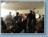 Auftritt Stockbridge Pipe Band bei der Rugby Radio SHow auf BBC5